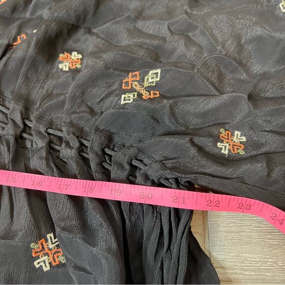 Twelfth street Cynthia Vincent embroidered drawstring kaftan dress boho sz M - Picture 3 of 9